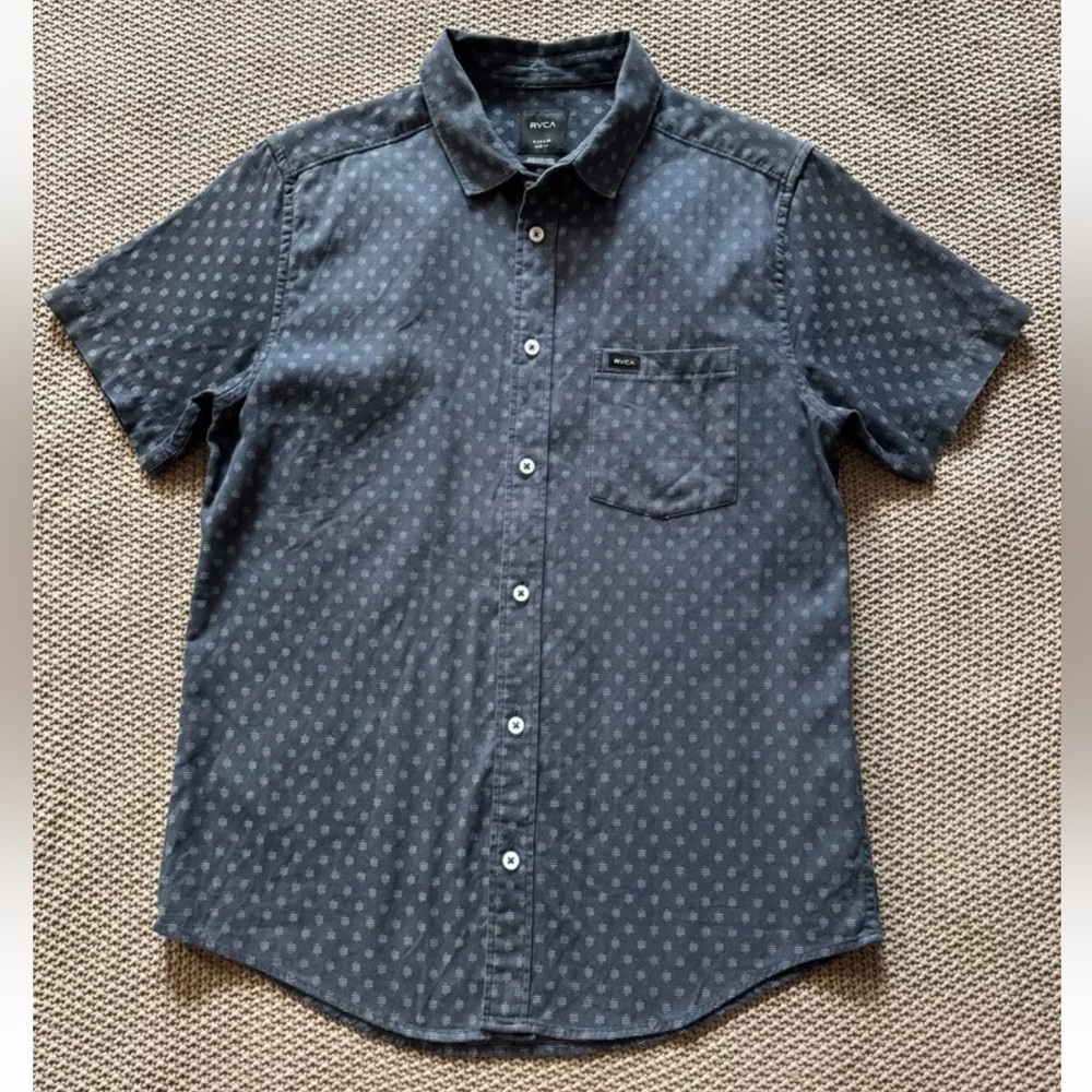 RVCA Dark Gray Casual Button Down Shirt